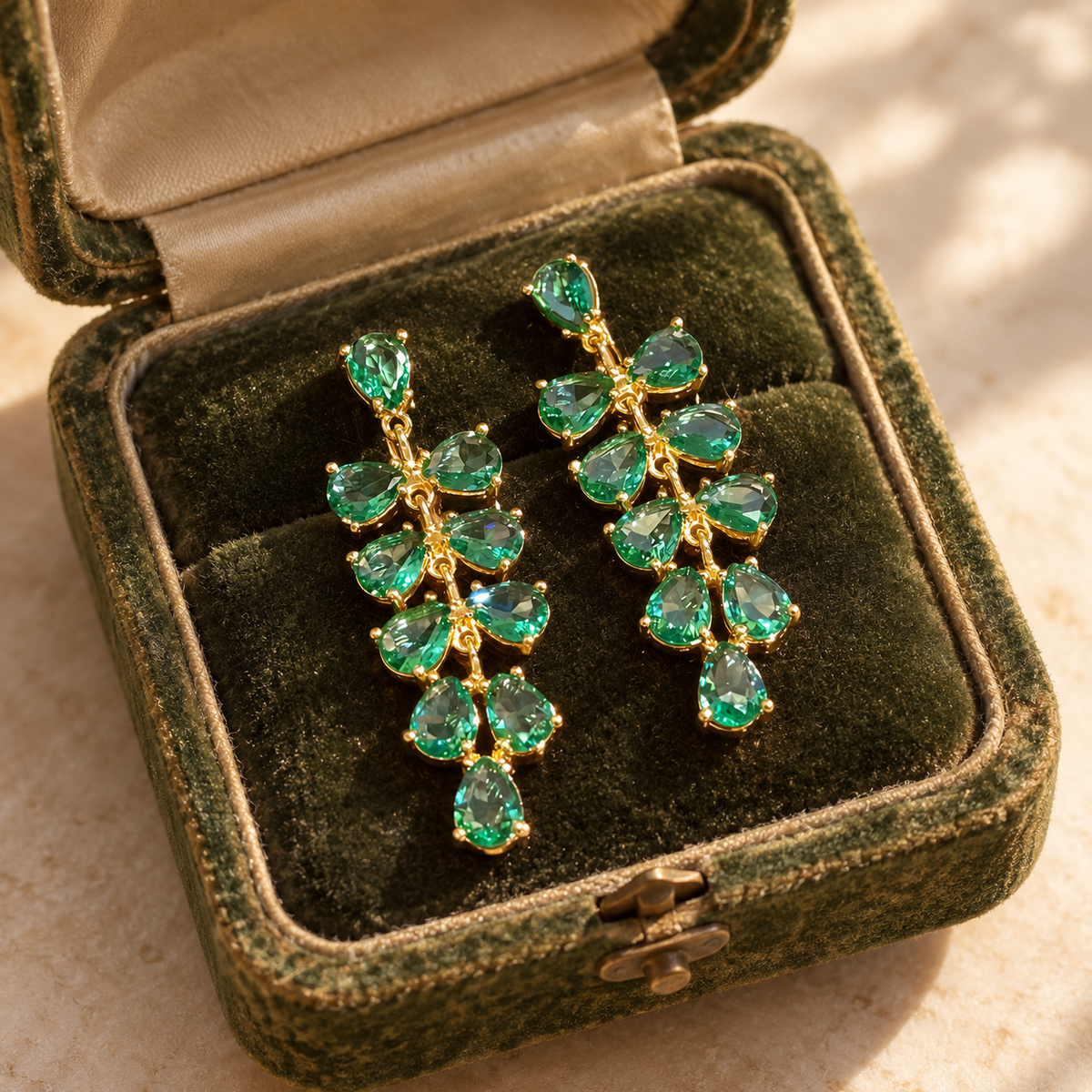 Countess Green Drop Earrings