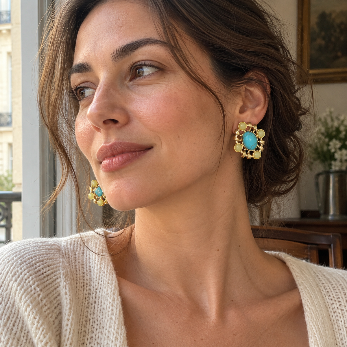 Amber Teardrop Earrings