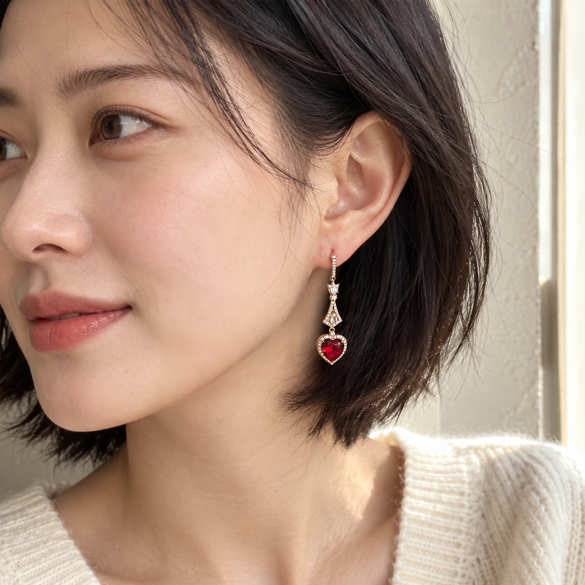 Green Ice Flower Drop Earrings