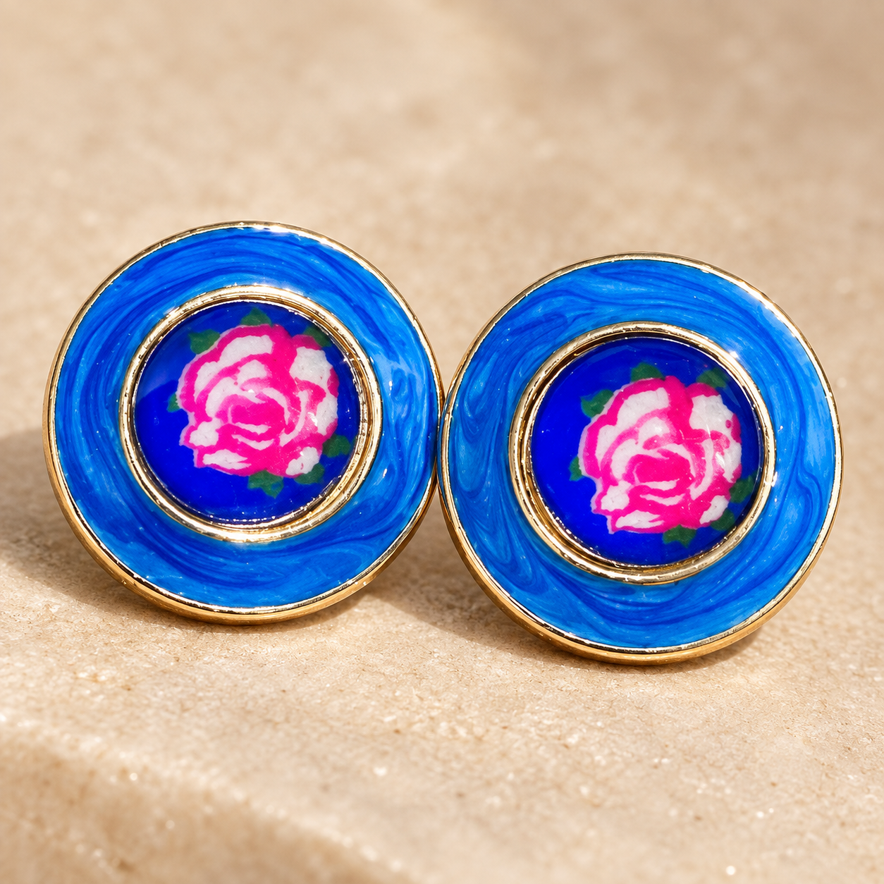 Blue Rose Earrings Secondary image