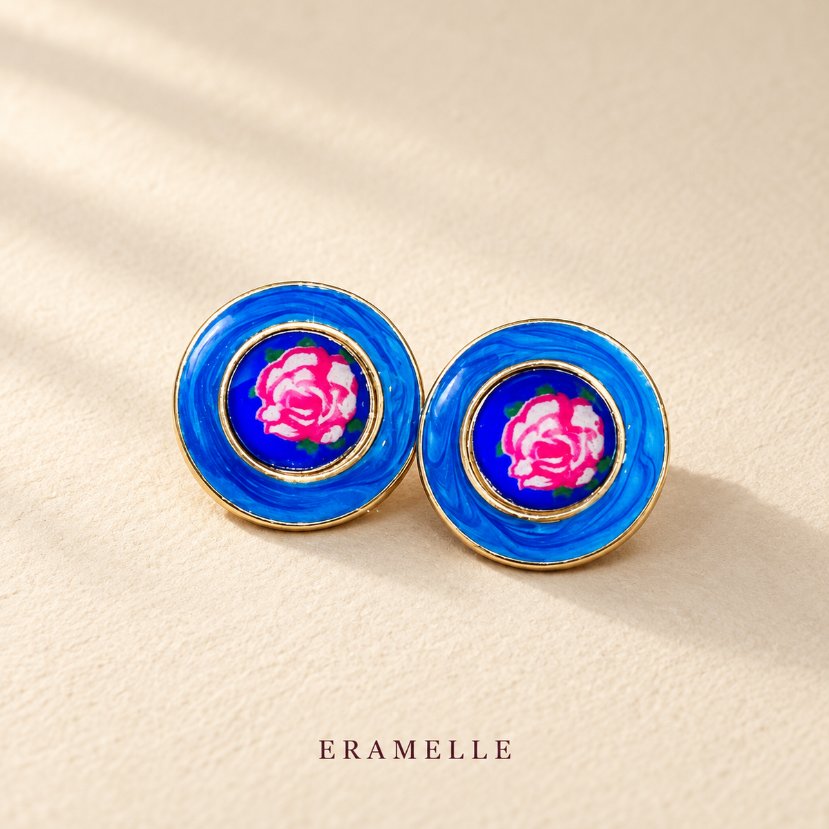 Blue Rose Earrings